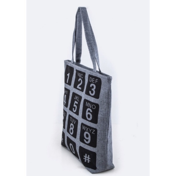 Gray Phone Keypad Tote - Picture 3 of 4